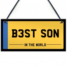 Best Son Licence Plate Novelty Sign Gift Son From Mum and Dad