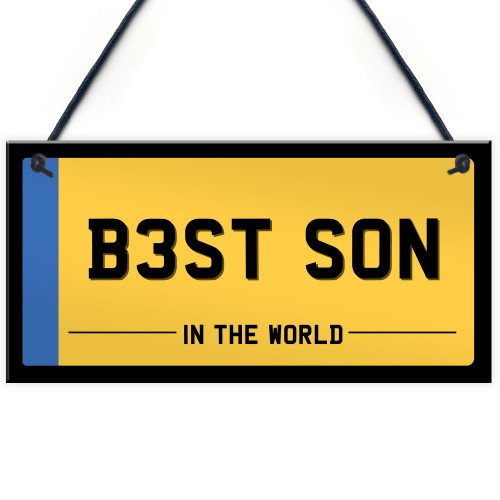 Best Son Licence Plate Novelty Sign Gift Son From Mum and Dad