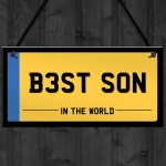 Best Son Licence Plate Novelty Sign Gift Son From Mum and Dad