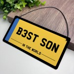 Son Novelty Licence Plate Hanging Sign For Man Cave Number Plate
