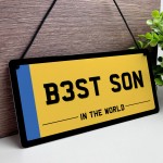 Son Novelty Licence Plate Hanging Sign For Man Cave Number Plate