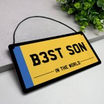 Son Novelty Licence Plate Hanging Sign For Man Cave Number Plate