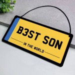 Son Novelty Licence Plate Hanging Sign For Man Cave Number Plate