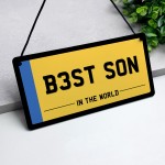 Son Novelty Licence Plate Hanging Sign For Man Cave Number Plate