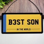 Son Novelty Licence Plate Hanging Sign For Man Cave Number Plate