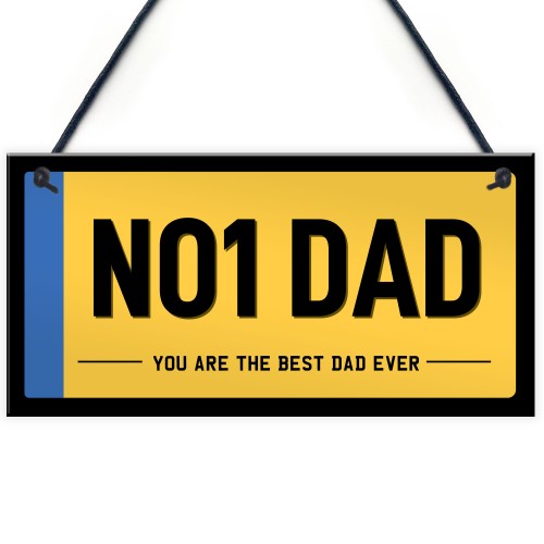 NO1 Dad Licence Plate Hanging Number Plate Plaque Gifts