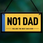 NO1 Dad Licence Plate Hanging Number Plate Plaque Gifts
