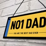 NO1 Dad Licence Plate Hanging Number Plate Plaque Gifts