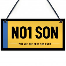NO1 Son Licence Plate Hanging Sign Number Plate Plaque Gift 