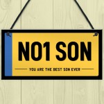 NO1 Son Licence Plate Hanging Sign Number Plate Plaque Gift 