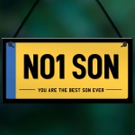 NO1 Son Licence Plate Hanging Sign Number Plate Plaque Gift 