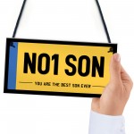 NO1 Son Licence Plate Hanging Sign Number Plate Plaque Gift 