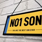 NO1 Son Licence Plate Hanging Sign Number Plate Plaque Gift 