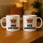 His Lordship & Her Ladship Novelty Mug Gift Set For Couples