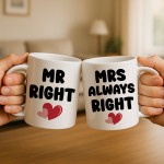 Mr Right & Mrs Always Right Novelty Mug Gift Set A Fun Gift