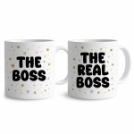 The Boss And The Real Boss Novelty Mug Set For Couples Funny The Boss And The Real Boss Novelty Mug Set For Couples Funny
