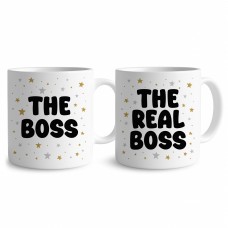 The Boss And The Real Boss Novelty Mug Set For Couples Funny