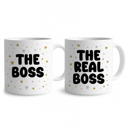 The Boss And The Real Boss Novelty Mug Set For Couples Funny The Boss And The Real Boss Novelty Mug Set For Couples Funny