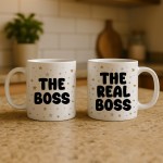 The Boss And The Real Boss Novelty Mug Set For Couples Funny The Boss And The Real Boss Novelty Mug Set For Couples Funny