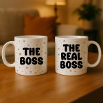 The Boss And The Real Boss Novelty Mug Set For Couples Funny The Boss And The Real Boss Novelty Mug Set For Couples Funny
