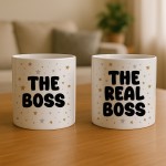 The Boss And The Real Boss Novelty Mug Set For Couples Funny The Boss And The Real Boss Novelty Mug Set For Couples Funny