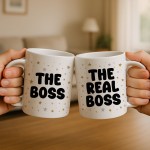 The Boss And The Real Boss Novelty Mug Set For Couples Funny The Boss And The Real Boss Novelty Mug Set For Couples Funny