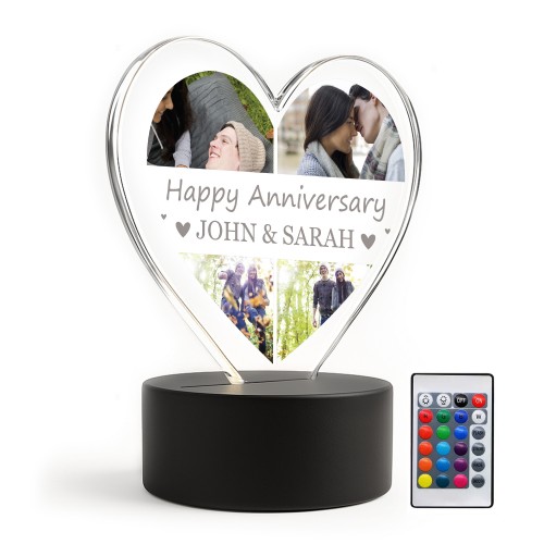 Happy Anniversary Gifts for Him Her Personalised Night Light