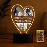 Happy Anniversary Gifts for Him Her Personalised Night Light