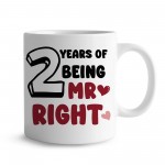 2 Years Wedding Anniversary Mr Right & Mrs Always Right Novelty 