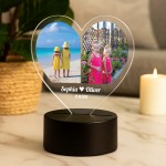 Personalised Heart LED Photo Light Custome Names Photo Lamp Gift