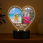 Personalised Heart LED Photo Light Custome Names Photo Lamp Gift