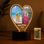 Personalised Heart LED Photo Light Custome Names Photo Lamp Gift