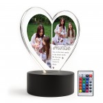 Cute Auntie Gift Personalised LED Light With Photos