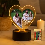 Cute Auntie Gift Personalised LED Light With Photos