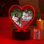 Cute Auntie Gift Personalised LED Light With Photos