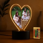 Cute Auntie Gift Personalised LED Light With Photos