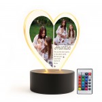 Cute Auntie Gift Personalised LED Light With Photos