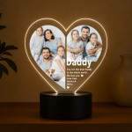 Cute Daddy Gifts Personalised LED Light With Photos Daddy Presen