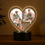 Cute Nanny Gifts Personalised LED Light With Photo Nanny Present