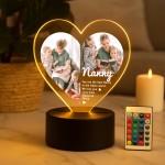 Cute Nanny Gifts Personalised LED Light With Photo Nanny Present