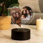Cute Sister Gifts Personalised LED Light With Photos Birthday