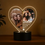 Cute Sister Gifts Personalised LED Light With Photos Birthday