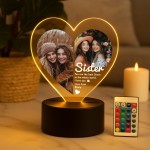 Cute Sister Gifts Personalised LED Light With Photos Birthday