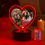 Cute Sister Gifts Personalised LED Light With Photos Birthday