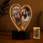 Cute Sister Gifts Personalised LED Light With Photos Birthday