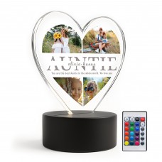 Auntie Gifts Personalised LED Light With Photos Auntie Presents