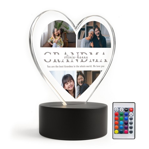 Grandma Gifts Personalised LED Light With Photos Grandma Present