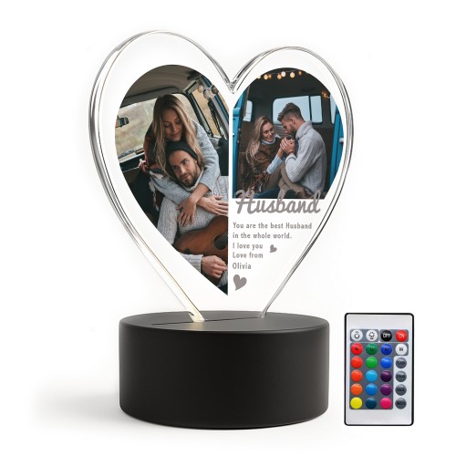 Special Husband Gifts Personalised LED Light With Photos