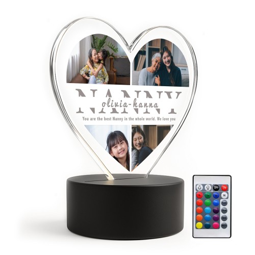 Nanny Personalised LED Colour Changing Plaque Novelty Gift 