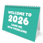Sarcastic 2026 Desk Calendar Flipbook Spiral Bound Novelty 